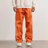 Pantalones Casuales Bordados Nuevos para Hombre de la Calle Principal Europea y Americana Pantalones Largos Holgados Retro de Moda Pantalones Deportivos con Cordón Transfronterizos