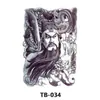Pegatinas de Tatuaje de Espalda Completa, Pegatinas de Tatuaje de Espalda Completa con Guan Er, Sun Wukong, Dragones, Tigres, Animales, Pegatinas de Tatuaje de Espalda Completa Grandes Impermeables de Colores