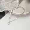Nuevo Diseño de Nicho de Kuromi Collar de Perlas en Forma de Corazón para Mujer Cadena de Clavícula Elegante y Sencilla de Moda Joyería de Celebridad de Internet