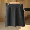 Outono e Inverno Novo Saia 100% Lã Pura Moda Feminina Sexy Justa ao Corpo Cintura Alta Saia Tricô de Caxemira