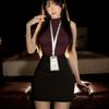 Ai Yufei Lencería Sexy Estilo Hermana Real Sexy Traje de Uniforme de Secretaria Ol Puro Deseo Ajustado Falda de Cadera Profesional 9902