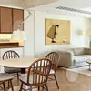 "Como una Sombra Siguiendo" Pintura Decorativa de Sala de Estar y Dormitorio Estilo Vintage Francés, Arte de Pared Versátil de Gama Alta Estilo Bauhaus Wabi-Sabi