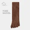 Calcetines de Terciopelo Coral para Hombre Invierno Forrados de Felpa Engrosados Peludos de Cinco Dedos Calcetines Cálidos para el Hogar Postparto Calienta-dedos para Dormir