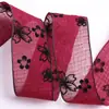 Ponto de suspensão impressão flocado flor fita de chiffon DIY acessórios de cabelo flor de laço feita à mão embalagem flor de gola