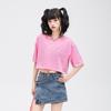 Camiseta Corta Lisa de Manga Corta Ajustada con Cuello Redondo y Estampado Personalizable para Mujer con Sentido del Diseño, Verano 2026