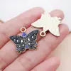 Amazon Transfronterizo Estilo Retro Pastoral Mariposa Colorida Aleación Accesorios Pendientes DIY Colgante para Bolso Colgante Decorativo