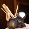 Juego de Té Kung Fu de Arcilla Púrpura para Sala de Estar en Casa, Tazas de Té de Cerámica, Tetera y Preparador de Té Sencillo de Estilo Chino para Recepción de Oficina