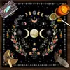Mantel de Tarot Tela Esterilla Tarjeta de Tarot Fase Lunar Sol Árbol de la Vida Mantel de Terciopelo