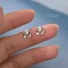 Brincos Mobius de Prata de Lei S999 para Mulheres Estilo Coreano Luxo Acessível Popular Versátil Zircônia Brincos de Prata Pura Entrega de Alto Padrão