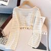 Gola de Renda com Franjas Hueca Francesa Feminina de Verão Estilo Fino com Saia de Alça e Blusa Top Xale Curto