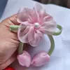 Accesorios de malla con flores de tulipán y camelia para vestidos DIY infantiles de princesa, accesorios vintage para el cabello, zapatos, sombreros y accesorios de ropa