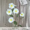 Ramo falso de simulación de color blanco terminado con flores de seda artificial para boda, fila de flores de plástico, arreglo de boda de alta calidad