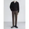Suéter holgado de cuello para hombre estilo coreano, nuevo modelo otoño e invierno 2024, top de punto pullover moderno