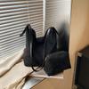 Bolso tote de moda de este año 2025 nuevo bolso bandolera de franela con textura de moda, bolso de mujer de gran capacidad para ir al trabajo