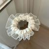 Dongdaemun Coreano Cor de Doce Renda de Malha de Organza Cetim Corda para Cabelo Intestino Delgado Corda para Rabo de Cavalo Doce Headband