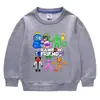 Suéter de cuello redondo de manga larga para niños y niñas, ropa de estilo coreano con dibujos animados de primavera y otoño de 2023, de algodón, para bebés, pequeños y medianos.