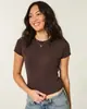 Camiseta Redonda de Manga Corta Multicolor Básica de Color Sólido para Mujer, Ajuste Delgado, Costilla, Transfronteriza Europea y Americana 2026