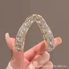Ferramenta de Fixação para Rabo de Cavalo Alto Prendedor de Garra para Mulheres, Piranha de Cabelo para Meio Preso com Toque Sofisticado, Prendedor de Cabelo com Strass, Acessório de Cabelo Tipo Pinça Tubarão