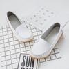 Zapatos Casuales de Primavera, Verano y Otoño para Madre, Zapatos Individuales para Edad Media y Avanzada, Zapatos Blancos, Zapatos Planos de Piel Vacuna para Mujer, Zapatos de Enfermera de Suela Plana, Doudou