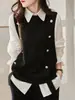 Chaleco de Punto Sin Mangas Estilo Coreano 2024 para Mujer Otoño e Invierno Nuevo Delgado mm Tejido de Punto Holgado Moda Chaleco Chaleco Top