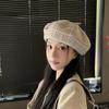 2025 Nuevo Boinas Pequeñas a Cuadros Retro que Muestran la Cara para Mujer Estilo Británico Primavera y Otoño Elegante Gorro de Pintor Tendencia