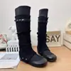 Primer Encuentro Temporada 2026 Otoño Nuevo Estilo Botas de Montar Altas Hasta la Rodilla con Hebilla Moda Femenina Versátil Tacón Oculto Elástico