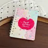 Cuaderno espiral de dibujos animados lindo, cuaderno de bolsillo estético de alta calidad, cuaderno pequeño A7 de tapa lateral, cuaderno creativo para mensajes y toma de notas para estudiantes