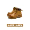 Botas de mujer súper populares de este año, nuevo modelo 2026, de punta ancha, botas amarillas lindas y peculiares para mujer, adecuadas para viajes al aire libre y senderismo, Botas Martin