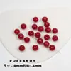 Colección de Cuentas Redondas Acrílicas de Color Sólido Pulsera Collar Cadena para Teléfono Móvil Cuentas Agujero Recto Básico Joyería Colorida Cuentas Sueltas