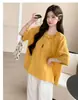 Top de Maternidad Verano Delgado Elegante No Muestra el Embarazo Camisa Pequeña Elegante Cubre-Pancita Camisa de Manga Corta Holgada Conjunto de Dos Piezas
