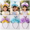 Diadema de sirena transfronteriza linda para actuación accesorios para el cabello de niños europeos y americanos falda de flores hecha a mano día del niño diadema de mujer