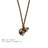 Collar brújula de mortero valiente en oro antiguo y oro del mismo estilo de Wei Xue, cadena de clavícula simple de alta gama, moda exquisita, para mujer