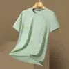Mercadorias de Fujian Novo Estilo Verão Manga Curta Masculino Top de Alta Qualidade Marca da Moda Roupas Masculinas Jacquard Vazado Estilo Americano Camiseta