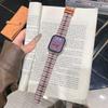 Xadrez Retrô Lã Tira Larga de Couro Adequado para Apple Watch Iwatch Geração 12 11/10 Ultrase