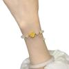 Pulsera de flor de loto Libro Rojo Pequeño Jade blanco Hetian Esmalte de jade Pulsera de oro arenado de 8 mm Generación pequeña y fresca Transmisión en vivo