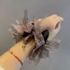 Elástico de Cabelo de Organza com Laço de Cristal de Luxo Fashion para Mulheres, Faixa de Cabelo Estilo Ins Único e Despojado