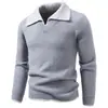 Suéter de punto de dos piezas para hombre, estilo pullover con cuello alto, nuevo para otoño/invierno 2026, una capa base moderna y casual para hombres jóvenes