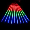 Luz LED de lluvia de meteoros solar para exteriores, impermeable, dinámica, luz de agua corriente, decoración de paisaje, colgante de árbol, luz estelar parpadeante