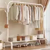 Perchero Moderno Minimalista de Acero al Carbono, de Pie Vertical Moderno Minimalista para Uso Doméstico, Colgador de Ropa y Pantalones, Colgador de Corbatas, Almacenamiento con Compartimentos