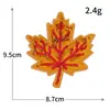 Nuevos Parches Bordados por Computadora Serie Cosecha de Otoño Bordado con Lentejuelas Transfronterizo Parches de Tela con Bordado de Hoja de Arce Calabaza Maíz Venta al por Mayor