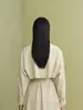 Trench coat de lapela dupla off-white para mulheres, novo estilo primavera e outono 2026, casaco de comprimento médio de alta qualidade, top elegante