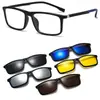 Set de Gafas de Sol Polarizadas Magnéticas Clip-On Nuevo Cinco-en-Uno Transfronterizo Gafas de Sol para Hombre Tr90 Fabricante Venta al por Mayor 25
