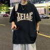 Camiseta grande de algodão de manga curta masculina, moda verão, camiseta solta para casal, camiseta americana de meia manga, gola redonda