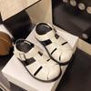 Sandalias Romanas de Moda Tejidas Caladas de Punta Cerrada para Mujer, Verano 2025 Nuevo Zapatos Versátiles de Jaula con Hebilla de Cinturón de Suela Gruesa