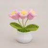 Ornamento de Planta em Vaso de Lírio-do-Vale Crochê de Lã Feito à Mão Produto Acabado Ornamento de Planta em Vaso Mini Tecido à Mão Presente Ornamento de Escritório