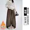 Pantalones de traje de pana para mujer, nuevo estilo primavera y otoño, adelgazantes y con caída, pantalones casuales para figuras petite, pantalones anchos de pierna recta estilo coreano