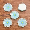 6 cores 24x26mm Acessórios de resina DIY Pingente de planta flor transparente para bolsas acessórios de joias para celular