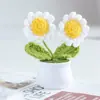 Día del Maestro Maceta Tejida Flor Artificial Acabados Adornos Decoración Hogar Amigos Mejor Amigo Regalos Regalo Flores en Maceta