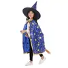 Capa de Halloween Cosplay Bruxa Mago Capa Infantil Dourada Cinco Estrelas Fantasia de Performance de Bruxa