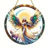Cross Border Angel Fairy Fairy Acrílico Decoração de Parede Decoração de Janela Tingido de Vidro Acrílico Pingente Home Decoração